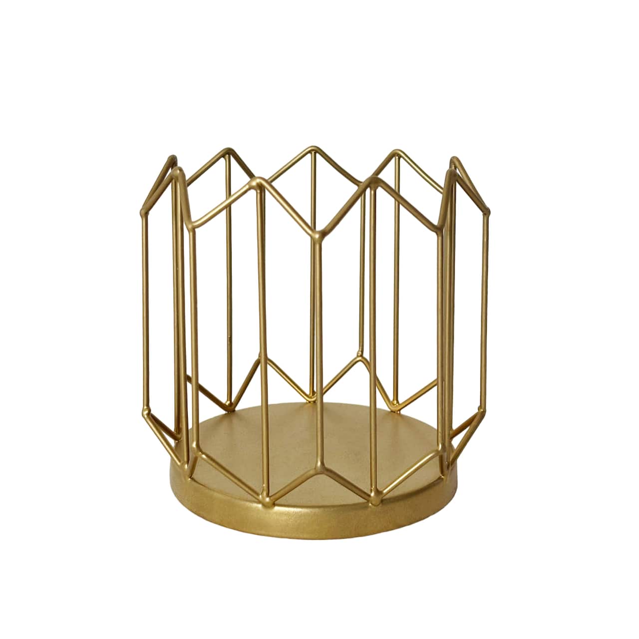4.75" Gold Geometric Metal Candle Holder by Ashland®